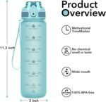 32oz Water Bottle with Time Marker, Motivational Drinking Bottle with Strap, BPA-Free Leak-Proof, Encouraging Water Bottle Time to Drink Water for Gym School Office Travel - Image 6