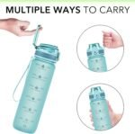 32oz Water Bottle with Time Marker, Motivational Drinking Bottle with Strap, BPA-Free Leak-Proof, Encouraging Water Bottle Time to Drink Water for Gym School Office Travel - Image 7
