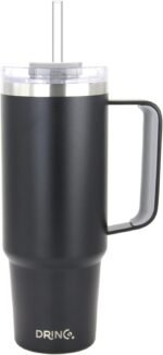 Drinco 40oz 30 oz Tumbler with Handle, Straw Lid, Insulated Stainless Steel Travel Mug Water Bottle Ice Coffee Cup For Cold and Hot, BigSur (30oz Black) - Image 3