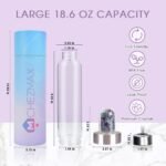 Quartz Glass Bottle with Changeable Natural Crystal Center, Loose Natural Gem Leaf Tea Infuser, Gemstone Elixir Infused Glass Bottle with Protective Sleeve - Image 3