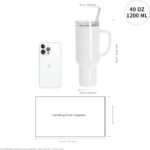 PYD Life 40 OZ Sublimation Tumblers with Removable Handle and Straw Lid Blanks White for 40 OZ Tumbler Heat Press Sublimation Oven Printing 2 Pack - Image 3