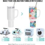 PYD Life 40 OZ Sublimation Tumblers with Removable Handle and Straw Lid Blanks White for 40 OZ Tumbler Heat Press Sublimation Oven Printing 2 Pack - Image 5