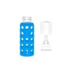Lifefactory 9-Ounce BPA-Free Glass Baby Bottle with Protective Silicone Sleeve and Stage 2 Nipple, Cobalt Blue - Image 3