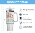 Legends Were Born In 1953 Years Of Being Awesome 72th Birthday Old Customized Name Tumbler Personalized With Lid Engraved 40oz with Lid - Image 3