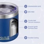 HASLE OUTFITTERS 10oz Insulated Tumblers with Lid and Straw,Stainless Steel Tumbler Travel Coffee Mug,Double Wall Reusable Tumbler Cup for Iced and Hot Drinks(Navy，1 Pack) - Image 3