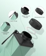 Collapsible Water Bottle, 2nd Generation Leakproof BPA-Free Travel 24.3oz(720ml), Lightweight Reusable, Portable for Travel Cycling Gym Camping Sports, Green - Image 5