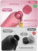 Opard Slim Water Bottle 27oz, Dishwasher Safe Plastic Water Bottle BPA-Free, Leakproof Screw Top, Flamingo Pink, Reusable for Travel School Sport Gym Hiking - Image 4