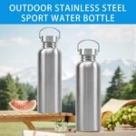 2 Pack 304 Stainless Steel Sports Water Bottles, 26 Oz Single Wall Metal Water Bottle with Handle, Non-Insulated Water Bottle for Cyclists, Runners, Picnics, Camping - Image 8
