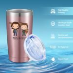 ATHAND 20oz Stainless Steel Insulated Pattern Tumbler with Lid Travel Coffee Mug - Sam & Dean Rose Gold Vacuum Tumbler Double Wall Birthday Valentines Day Gifts Idea for Her Women - Image 3