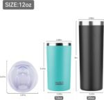 HASLE OUTFITTERS 12 oz Skinny Tumbler, Stainless Steel Insulated Slim Tumbler with Lid, Reusable Double Wall Travel Coffee Mug, Durable Powder Coated Travel Water Cup(Mint Green,1) - Image 4