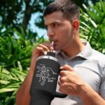 Custom Dad Tumbler with Kids Names, Personalized 40 Oz Tumbler with Handle and Straw, Personalized Birthday Gifts for Dad Husband - Image 5