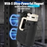Magnetic Gym Bag, 5 Built-in Strong Magnets Gym Water Bottle Carrier Bag with Pockets & Shoulder Strap Compatible with Owala Hydro Flask Stanley, Fits 14-40oz Bottles - Image 4