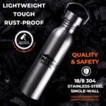 Tactiko Survival 25 oz/750 ml Stainless Steel Wide Mouth Water Bottle, Single Wall Boil-Safe, Leakproof, BPA-Free with Carry Sleeve and Strap for Camping, Hiking, Outdoor Prep (Camo) - Image 4