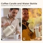 2 Pack 49oz Thermal Coffee Carafe and 15oz Insulated Water Bottle, Stainless Steel Vacuum Thermal Carafes and Water Bottle for Keeping Coffee, Tea, Water - Keep 12 Hours Hot, 24 Hours Cold - Image 9
