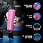 Ice Shaker Insulated Stainless Steel Tumbler | 20 oz, Pink | 24+ Hours Cold & 6+ Hours Hot | Removable Straw and Drink Spout | Odor-Free Tumbler Cup Water, Coffee, Tea, Smoothies, Cocktails - Image 3