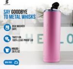 Ice Shaker Insulated Stainless Steel Tumbler | 20 oz, Pink | 24+ Hours Cold & 6+ Hours Hot | Removable Straw and Drink Spout | Odor-Free Tumbler Cup Water, Coffee, Tea, Smoothies, Cocktails - Image 4