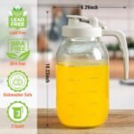 YORY 2 Quart Glass Pitcher with Filter Lid Airtight Cold Water Jug for Lemonade Tea Juice Milk Iced Coffee Fruit Drinks Airtight,64 oz - Image 4