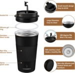 MOMSIV 17oz Travel Mug, Insulated Coffee Cup with Leakproof Lid, Vacuum Stainless Steel Double Walled Reusable Tumbler for Hot and Cold Water Coffee and Tea In Travel and Car - Image 3