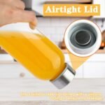 6 Pack Glass Water Bottles, 16oz Clear Glass Bottles with Stainless Steel Lids, Reusable Glass Drink Bottles with Caps for Juicing, Smoothies, Tea, Water, Beverages - Image 5