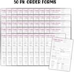 Custom Tumbler Cup Mug Order Forms 50pk 8.5x5.5” Log Book Cleaning and Care Washing Instructions Client Thank You for Ordering with Straw Topper Personalized Monogrammed - Image 3