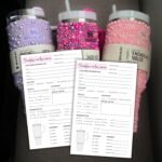 Custom Tumbler Cup Mug Order Forms 50pk 8.5x5.5” Log Book Cleaning and Care Washing Instructions Client Thank You for Ordering with Straw Topper Personalized Monogrammed - Image 6
