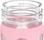 Lifefactory Glass Water Bottle with Pivot Straw Cap, 16 Ounce, Desert Rose - Image 4