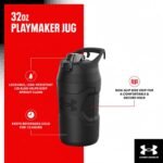 Under Armour 32 oz Insulated Water Bottles - Sports Water Jug with Fence Hook, Leak Resistant for Baseball, Football & More, 32 oz Insulated, Jet Grey/Black - Image 9