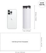 PYD Life Sublimation Tumblers Water Bottles 14 OZ White with Lid Stainless Steel Double Walled Coffee Tumblers Flasks for Tumbler Heat Press 4 Pack - Image 3