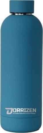 17oz Stainless Steel Insulated Water Bottle – Narrow Mouth Sports Flask, Double Wall Vacuum Travel Flask, Leak-Proof Reusable BPA-Free Cold & Hot Drink Bottle for Gym (Aqua Blue) - Image 3