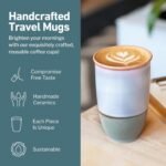 NOVA CERAMICS Travel Mug – Portable Coffee Tumbler – Unique to Go Mug – Microwave & Dishwasher Safe Purple Coffee Tumbler - Gifts for Women Men Him Her – 12oz – Horizon - Image 3