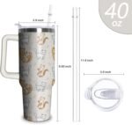 Cat Tumbler with Handle and Straw, 40 oz Stainless Steel Insulated Cup with Lid and Straw,Travel Coffee Mug Water Bottle, Birthday Christmas Mothers Day Gifts for Animal Lovers Women - Image 3