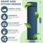AVARO All-in-One Tea Thermos with Infuser for Loose Tea, Coffee, Fruit-Infused Water (Hot/Cold) - 16.9oz Insulated Stainless Steel Coffee Travel Mug, Tea Infuser Cup, Leakproof Tea Cup - Image 3