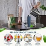 AVARO All-in-One Tea Thermos with Infuser for Loose Tea, Coffee, Fruit-Infused Water (Hot/Cold) - 16.9oz Insulated Stainless Steel Coffee Travel Mug, Tea Infuser Cup, Leakproof Tea Cup - Image 4