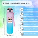 Cute Corgi Water Bottle 32 Oz – Leakproof BPA Free Sport Water Bottle with Straw & Carry Strap, Motivational Time Marker for Gym, Fitness, Outdoor, Travel, Office, Biking, Dog Lover - Image 4