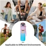 Cute Corgi Water Bottle 32 Oz – Leakproof BPA Free Sport Water Bottle with Straw & Carry Strap, Motivational Time Marker for Gym, Fitness, Outdoor, Travel, Office, Biking, Dog Lover - Image 6