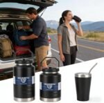 Half Gallon Large Insulated Water Bottle + Stainless Steel Cup, 67 oz, Black, 2000 ml Tumbler Jug, Insulated Container, Insulated Jar, 304 SS Thermal Mug, Leak-Proof, Hot/Cold for Sports Travel Gym - Image 5