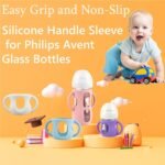 4 Pack Silicone Sleeves for Avent Natural Glass Baby Bottles, Silicone and Easy-Grip Handles for Drop Protection, Compatible with Philips Avent 4/8 OZ Glass Bottle (Cute Pink, 8 OZ) - Image 5