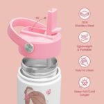 Ballet Kid 12oz Water Bottle with Straw Lid - 2-Pack Insulated Stainless Steel Water Bottles for Kids Girls - Travel Cup for School Sports - Image 3