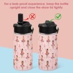 Ballet Kid 12oz Water Bottle with Straw Lid - 2-Pack Insulated Stainless Steel Water Bottles for Kids Girls - Travel Cup for School Sports - Image 4