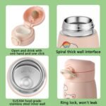 9 oz Mini Water Bottle Small Stainless Steel Thermoses - Insulated Vacuum, Leak Proof, Keeps Drinks Hot/Cold - Ideal for Coffee, beverage, Water - Pink - Image 3