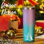 Onebttl Purple Butterfly Gifts for Women with Initial for Butterfly Lovers, 20oz Stainless Steel Tumbler, Perfect for Birthday, Christmas, Mother's Day - Glitter J - Image 5