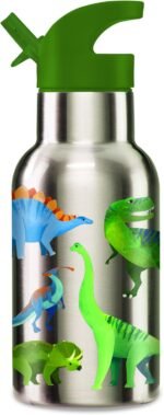 Crocodile Creek Stainless Steel Water Bottle for Kids Ages 3 and Up - Insulated Water Bottle with Spill-Proof Lid and Built-In Straw - Thermal-Lined - BPA-Free - Dinosaur - 13.5 Oz. - Image 3