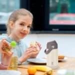 Kids Insulated Water Bottle with Straw Lid & Silicone Handle,12oz Kids Leak Proof Water Bottle for School Boys Girls,Double Wall Vacuum Stainless Steel with Non-slip Silicone Base(Beige) - Image 8