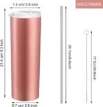 Maxdot 4 Pcs Christmas Tumbler with Lid and Straw Stainless Steel Christmas Cup Double-Insulated Water Travel Mug Vacuum Tumbler with Cleaning Brush Xmas Gift(Classic Style, Vibrant Colors) - Image 4