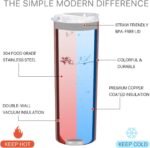 Maxdot 4 Pcs Christmas Tumbler with Lid and Straw Stainless Steel Christmas Cup Double-Insulated Water Travel Mug Vacuum Tumbler with Cleaning Brush Xmas Gift(Classic Style, Vibrant Colors) - Image 5