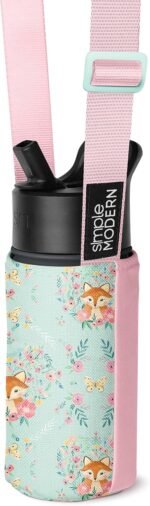 Simple Modern Kid's Water Bottle Carrier Sling with Adjustable Strap | Bottle Holder Crossbody Bag for Walking, Hiking and School | Summit Collection | Fox and The Flower - Image 3