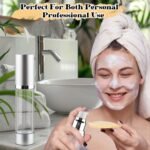 5 Pcs 50ml/1.7oz Airless Pump Bottles Plastic Vacuum Bottle Refillable Lotion Pump Press Dispenser Clear Cream Jar with Silver Lid for Lotion Foundation Cosmetic - Image 4