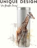 Onebttl Giraffe Gifts for Giraffe Lovers, 20oz Insulated Stainless Steel Tumblers with Lids and Straws, Perfect Gifts for Christmas & Birthday - Watercolor - Image 3