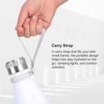 koodee Water Bottle-17 oz Stainless Steel Double Wall Vacuum Insulated Water Bottle for Back to School, Cola Shape Leak Proof Sports Bottle for School(White) - Image 3