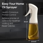 Oil Sprayer for Cooking, 200ml Refillable Glass Olive Oil Mister Bottle for Air Fryer, BBQ, Salad, Lemon Juice & Vinegar, 6.76oz Kitchen Dispenser for Healthy Cooking - Image 3